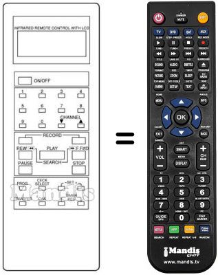 Comandos à distância equivalente Amstrad VCR4700