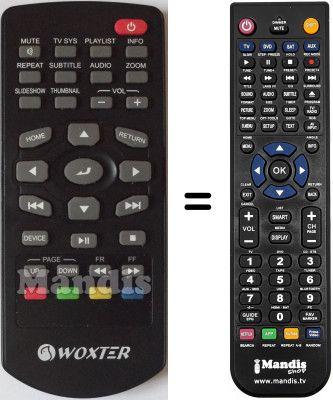 Comandos à distância equivalente Woxter ICUBE760