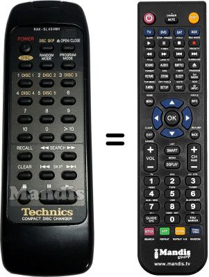 Comandos &agrave; dist&acirc;ncia equivalente Technics RAKSL404WH