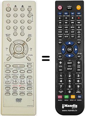 Comandos à distância equivalente NordMende DVRX14SE