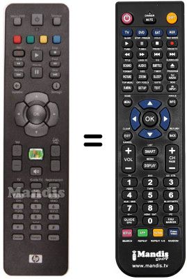 Comandos &agrave; dist&acirc;ncia equivalente HP MEDIACENTER