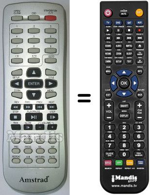 Comandos à distância equivalente Amstrad DXS3800