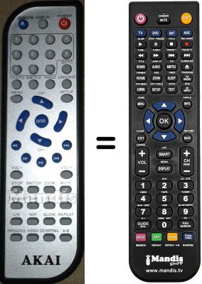 Comandos à distância equivalente Akai AKDV612T