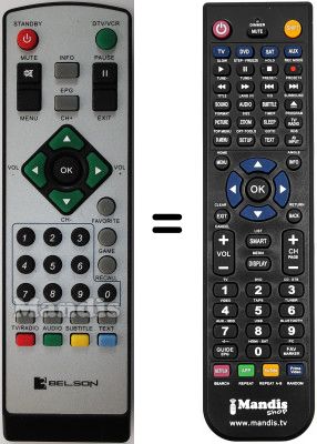 Comandos à distância equivalente Belson BST1005