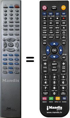 Comandos &agrave; dist&acirc;ncia equivalente DK DIGITAL DVD-R366