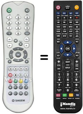 Comandos &agrave; dist&acirc;ncia equivalente Sagem DVR6280GL-T
