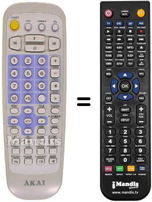 Comandos à distância equivalente Akai DV-P3550
