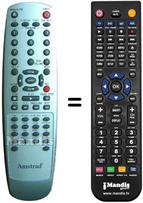 Comandos à distância equivalente Amstrad DXV100