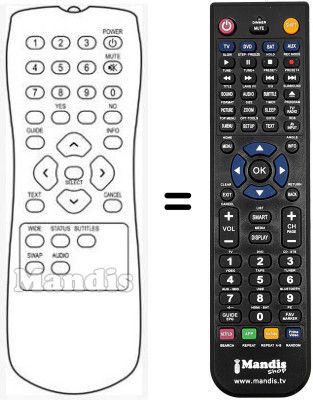 Comandos à distância equivalente RC113014 / 00