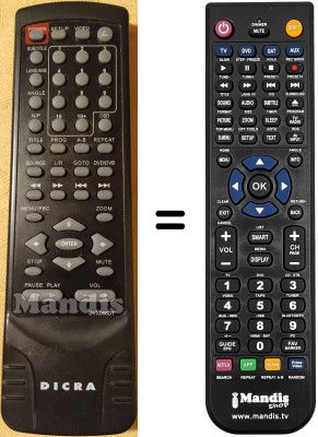 Comandos à distância equivalente DICRA DVX 066DT
