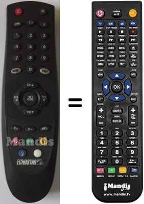 Comandos &agrave; dist&acirc;ncia equivalente Echostar DSB2200