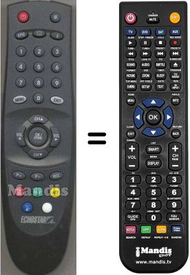 Comandos &agrave; dist&acirc;ncia equivalente Echostar DSB1200VIACCESS