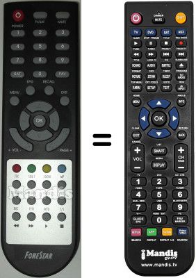 Comandos à distância equivalente Fonestar RDS581W HD