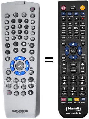 Comandos &agrave; dist&acirc;ncia equivalente TELE PILOT 87D