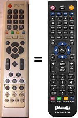 Comandos &agrave; dist&acirc;ncia equivalente H & B HB6000 PVR 160GB HB