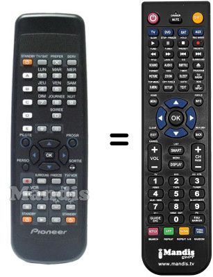 Comandos à distância equivalente Pioneer BXD1041