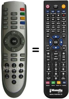 Comandos à distância equivalente Zodiac DZR1800 DTT