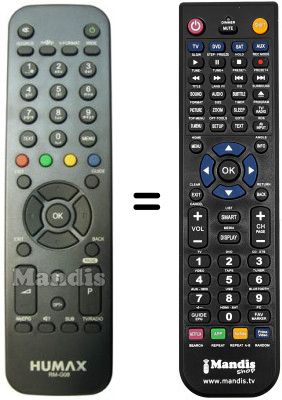Comandos à distância equivalente Humax HD5500T