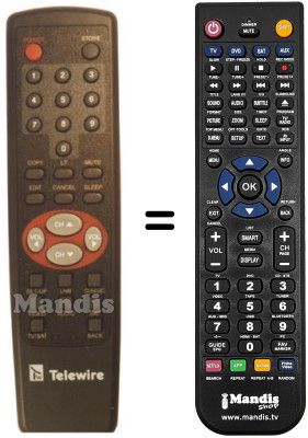 Comandos à distância equivalente TELEWIRE TW1026