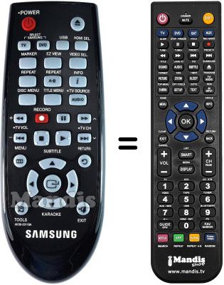 Comandos à distância equivalente Samsung DVD-C450