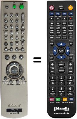 Comandos à distância equivalente Sony DVP-NS355