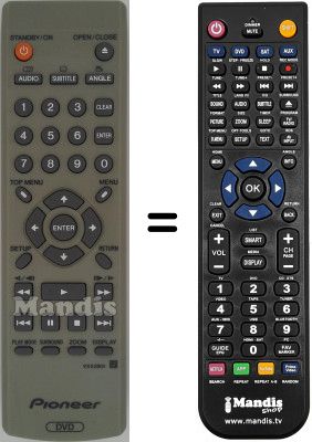 Comandos à distância equivalente Pioneer DV-U7