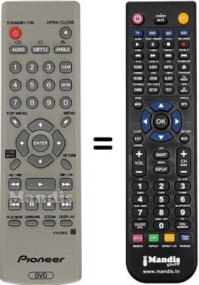 Comandos à distância equivalente Pioneer DV380S