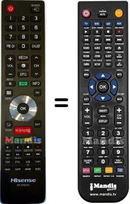 Comandos à distância equivalente Hisense HVS57395
