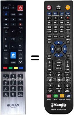 Comandos &agrave; dist&acirc;ncia equivalente Humax HVS53055