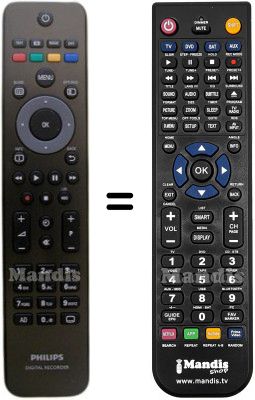 Comandos à distância equivalente Philips HVS53468