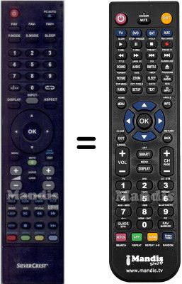 Comandos &agrave; dist&acirc;ncia equivalente Silvercrest HVS57383