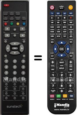 Comandos à distância equivalente Sunstech HVS57386