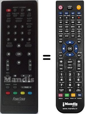 Comandos à distância equivalente Fonestar WHV12478W