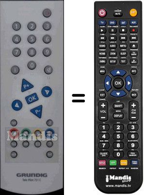 Comandos &agrave; dist&acirc;ncia equivalente Grundig WHV3128