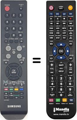 Comandos à distância equivalente Samsung HVS54876
