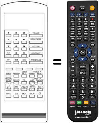 Comandos à distância equivalente HVS54538