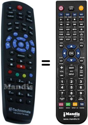 Comandos à distância equivalente Technomate HVS53240