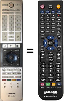 Comandos &agrave; dist&acirc;ncia equivalente Toshiba HVS57321
