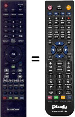 Comandos &agrave; dist&acirc;ncia equivalente Silvercrest WHV12277