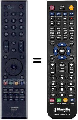 Comandos &agrave; dist&acirc;ncia equivalente Toshiba WHV15780