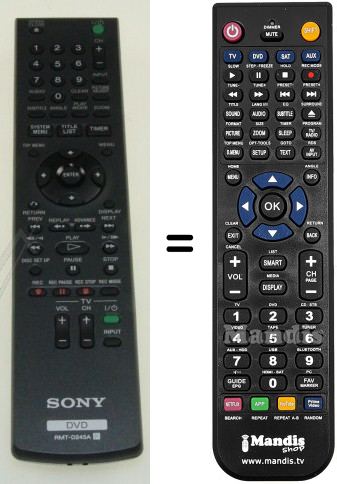 Comandos à distância equivalente Sony RMTD245A