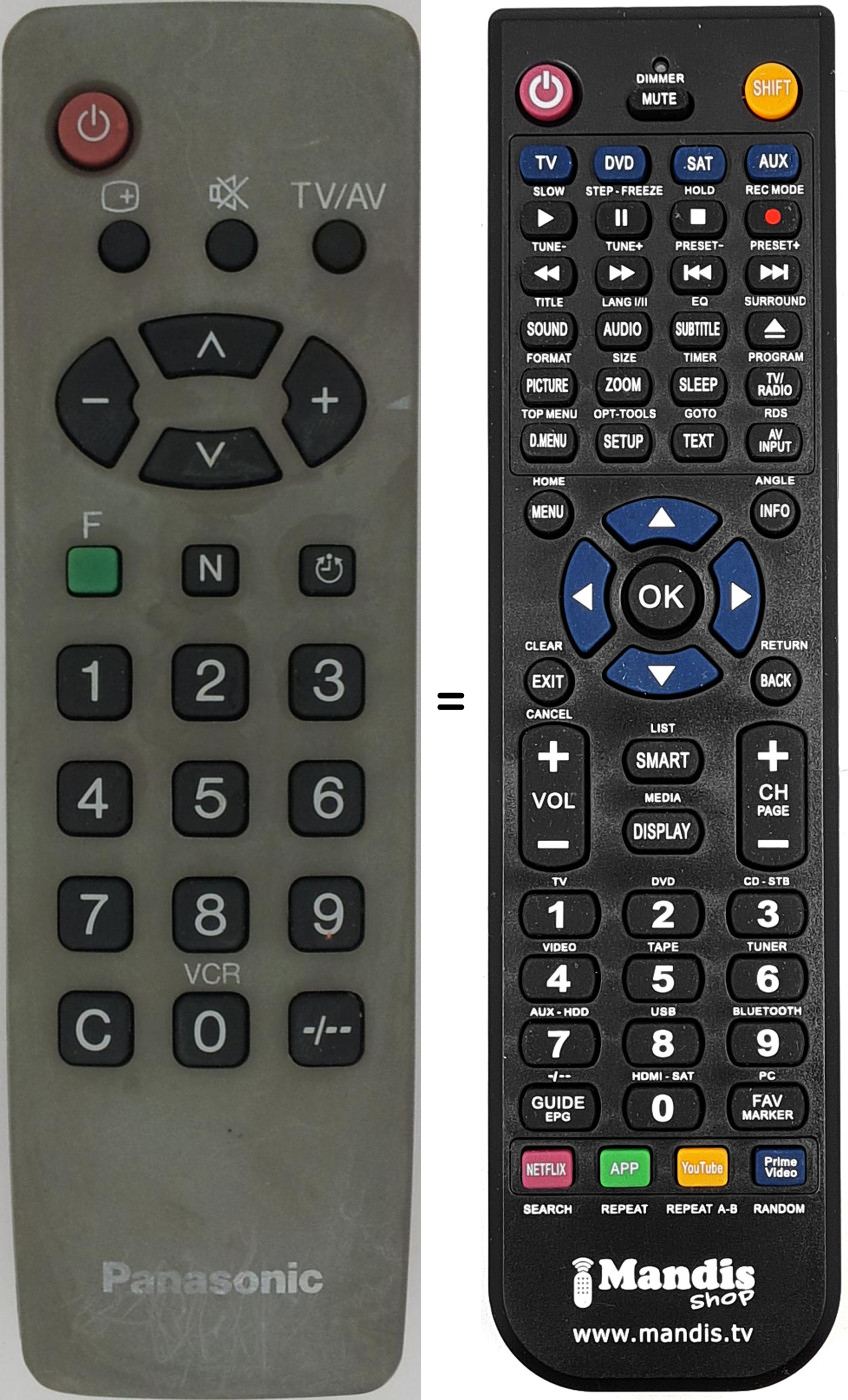 Comandos à distância equivalente Panasonic EUR 511380