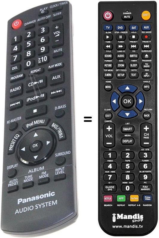 Comandos à distância equivalente N2QAYB000518