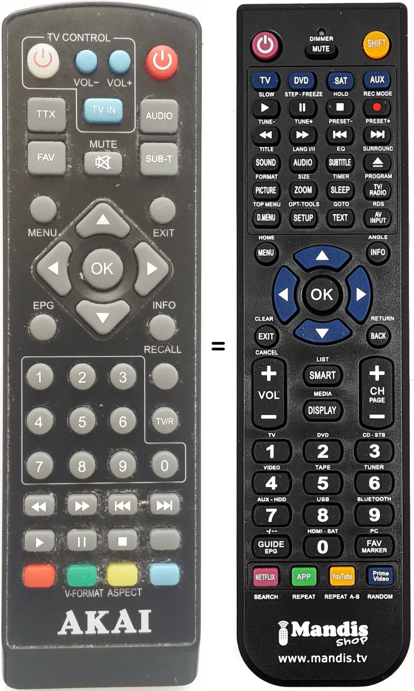 Comandos à distância equivalente ZAP26510K-L